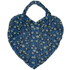 Lotus Bloom In The Calm Sea Of Beautiful Waterlilies Giant Heart Shaped Tote by pepitasart