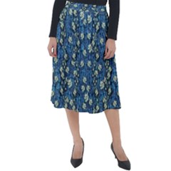 Lotus Bloom In The Calm Sea Of Beautiful Waterlilies Classic Velour Midi Skirt  by pepitasart