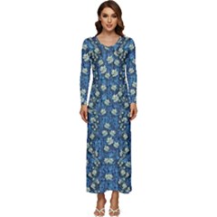 Lotus Bloom In The Calm Sea Of Beautiful Waterlilies Long Sleeve Longline Maxi Dress by pepitasart