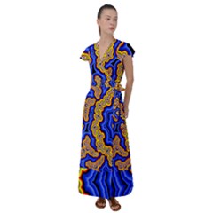 Newart2 Flutter Sleeve Maxi Dress by hogartharts