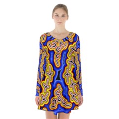 Newart2 Long Sleeve Velvet V-neck Dress