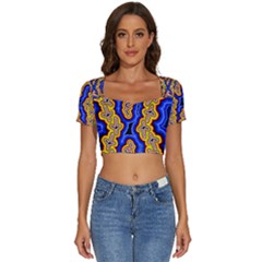 Newart2 Short Sleeve Square Neckline Crop Top 