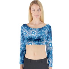 Waterhole Dreaming 90 Hogarth Arts Long Sleeve Crop Top by hogartharts