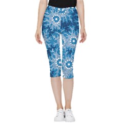 Waterhole Dreaming 90 Hogarth Arts Inside Out Lightweight Velour Capri Leggings  by hogartharts