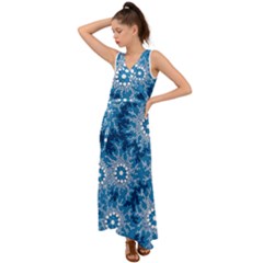 Waterhole Dreaming 90 Hogarth Arts V-neck Chiffon Maxi Dress by hogartharts