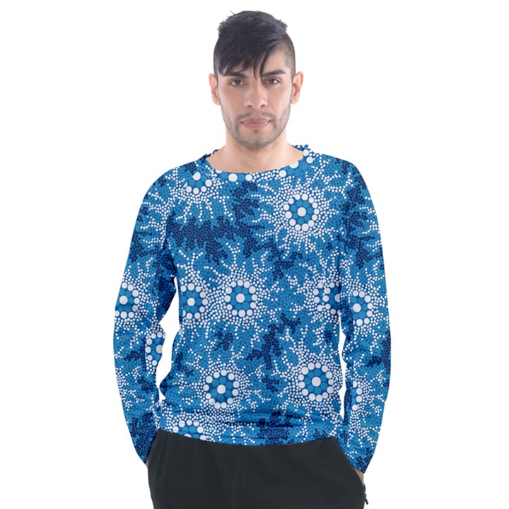 Waterhole Dreaming 90 Hogarth Arts Men s Long Sleeve Raglan Tee