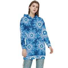 Waterhole Dreaming 90 Hogarth Arts Women s Long Oversized Pullover Hoodie