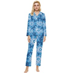 Waterhole Dreaming 90 Hogarth Arts Womens  Long Sleeve Velvet Pocket Pajamas Set