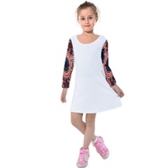 Authentic Aboriginal Art - Pathways Hogarth Arts Kids  Long Sleeve Velvet Dress