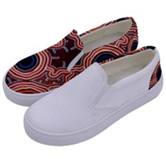 Authentic Aboriginal Art - Pathways Hogarth Arts Kids  Canvas Slip Ons by hogartharts