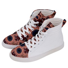 Authentic Aboriginal Art - Pathways Hogarth Arts Women s Hi-top Skate Sneakers by hogartharts