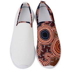 Authentic Aboriginal Art - Pathways Hogarth Arts Men s Slip On Sneakers by hogartharts