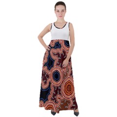 Authentic Aboriginal Art - Pathways Hogarth Arts Empire Waist Velour Maxi Dress by hogartharts