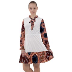 Authentic Aboriginal Art - Pathways Hogarth Arts All Frills Chiffon Dress by hogartharts