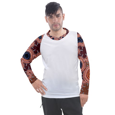 Authentic Aboriginal Art - Pathways Hogarth Arts Men s Pique Long Sleeve Tee by hogartharts