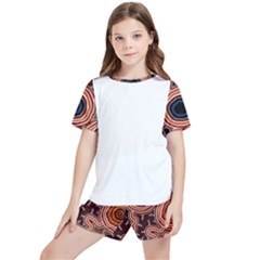 Authentic Aboriginal Art - Pathways Hogarth Arts Kids  Tee And Sports Shorts Set by hogartharts