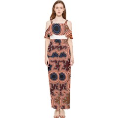 Authentic Aboriginal Art - Pathways Hogarth Arts Draped Sleeveless Chiffon Jumpsuit by hogartharts