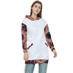 Authentic Aboriginal Art - Pathways Hogarth Arts Women s Long Oversized Pullover Hoodie