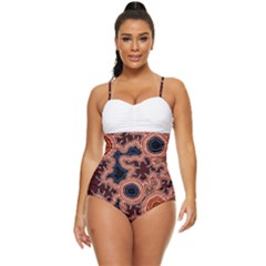 Authentic Aboriginal Art - Pathways Hogarth Arts Retro Full Coverage Swimsuit by hogartharts