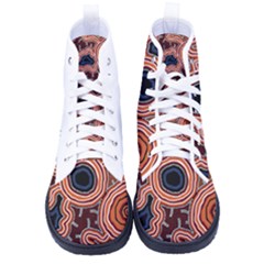 Authentic Aboriginal Art - Pathways Hogarth Arts Kid s High-top Canvas Sneakers by hogartharts