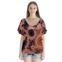 Pathways New Hogarth Arts V-neck Flutter Sleeve Top by hogartharts