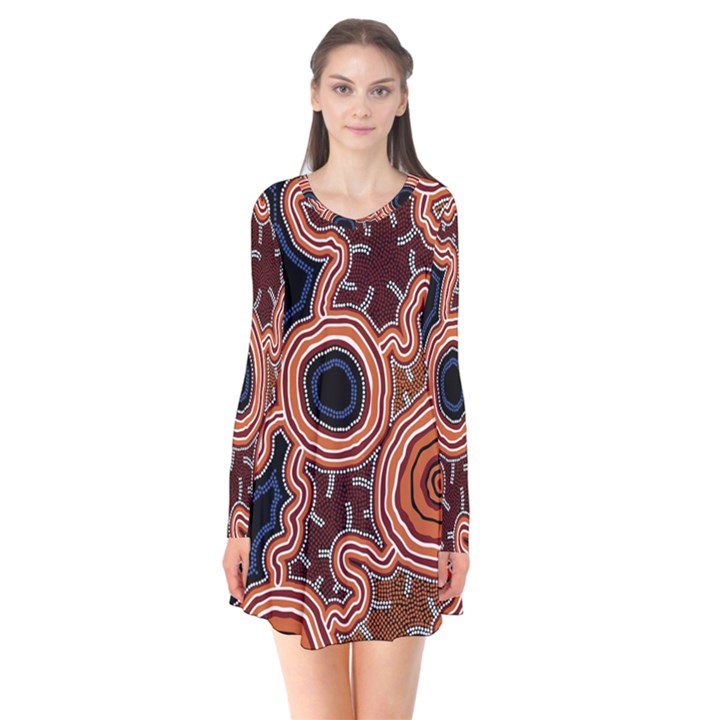 Pathways New Hogarth Arts Long Sleeve V-neck Flare Dress