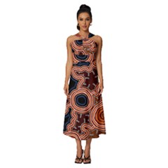 Pathways New Hogarth Arts Sleeveless Cross Front Cocktail Midi Chiffon Dress by hogartharts