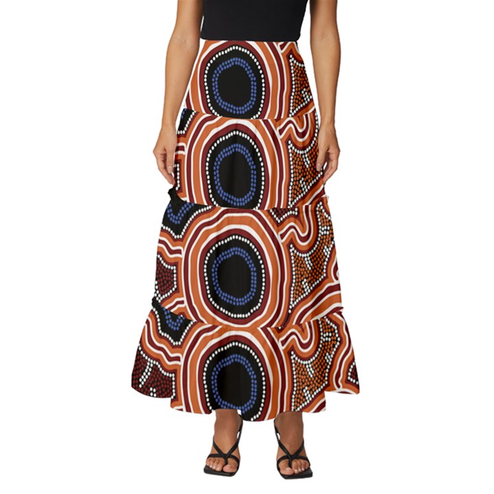 Pathways New Hogarth Arts Tiered Ruffle Maxi Skirt