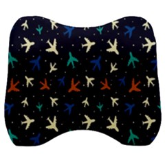 Blue Background Cute Airplanes Velour Head Support Cushion by ConteMonfrey