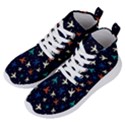 Blue background cute airplanes Women s Lightweight High Top Sneakers View2