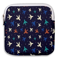 Blue Background Cute Airplanes Mini Square Pouch by ConteMonfrey