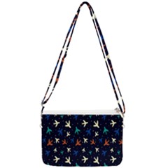 Blue Background Cute Airplanes Double Gusset Crossbody Bag by ConteMonfrey