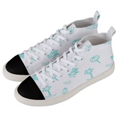 Summer Beach Seamless Pattern Men s Mid-top Canvas Sneakers by ConteMonfrey