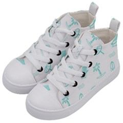 Summer Beach Seamless Pattern Kids  Mid-top Canvas Sneakers by ConteMonfrey