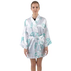 Summer Beach Seamless Pattern Long Sleeve Satin Kimono by ConteMonfrey