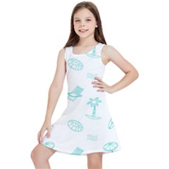 Summer Beach Seamless Pattern Kids  Lightweight Sleeveless Dress by ConteMonfrey