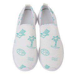 Summer Beach Seamless Pattern Women s Slip On Sneakers by ConteMonfrey