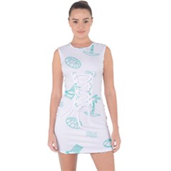 Summer Beach Seamless Pattern Lace Up Front Bodycon Dress by ConteMonfrey