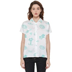 Summer Beach Seamless Pattern Short Sleeve Pocket Shirt by ConteMonfrey