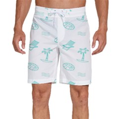 Summer Beach Seamless Pattern Men s Beach Shorts by ConteMonfrey