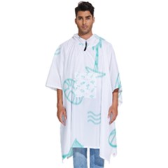 Summer Beach Seamless Pattern Men s Hooded Rain Ponchos by ConteMonfrey