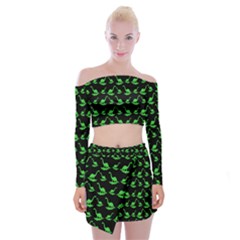 Our Dino Friends Off Shoulder Top With Mini Skirt Set by ConteMonfrey