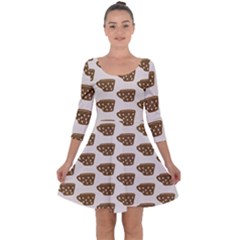 Cozy Coffee Cup Quarter Sleeve Skater Dress by ConteMonfrey