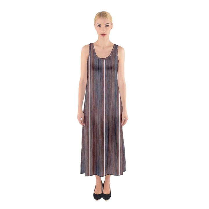 Dark digital Wood like Sleeveless Maxi Dress