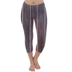 Dark Digital Wood Like Capri Winter Leggings 