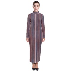 Dark Digital Wood Like Turtleneck Maxi Dress by ConteMonfrey