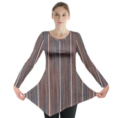 Dark Digital Wood Like Long Sleeve Tunic  by ConteMonfrey