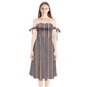 Dark digital Wood like Shoulder Tie Bardot Midi Dress View1