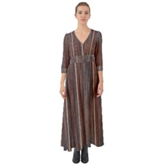 Dark Digital Wood Like Button Up Boho Maxi Dress by ConteMonfrey