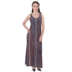 Dark Digital Wood Like Sleeveless Velour Maxi Dress by ConteMonfrey